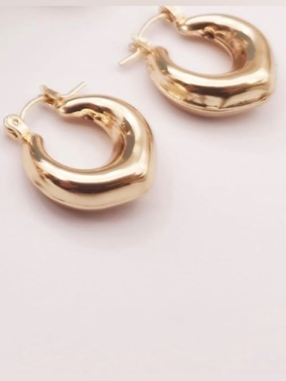 ⭐️FINAL PRICE #40 Gold Plated Hoop V-Shape Earrings - Picture 2 of 3